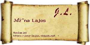 Jóna Lajos névjegykártya