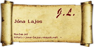 Jóna Lajos névjegykártya