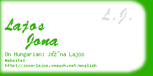 lajos jona business card